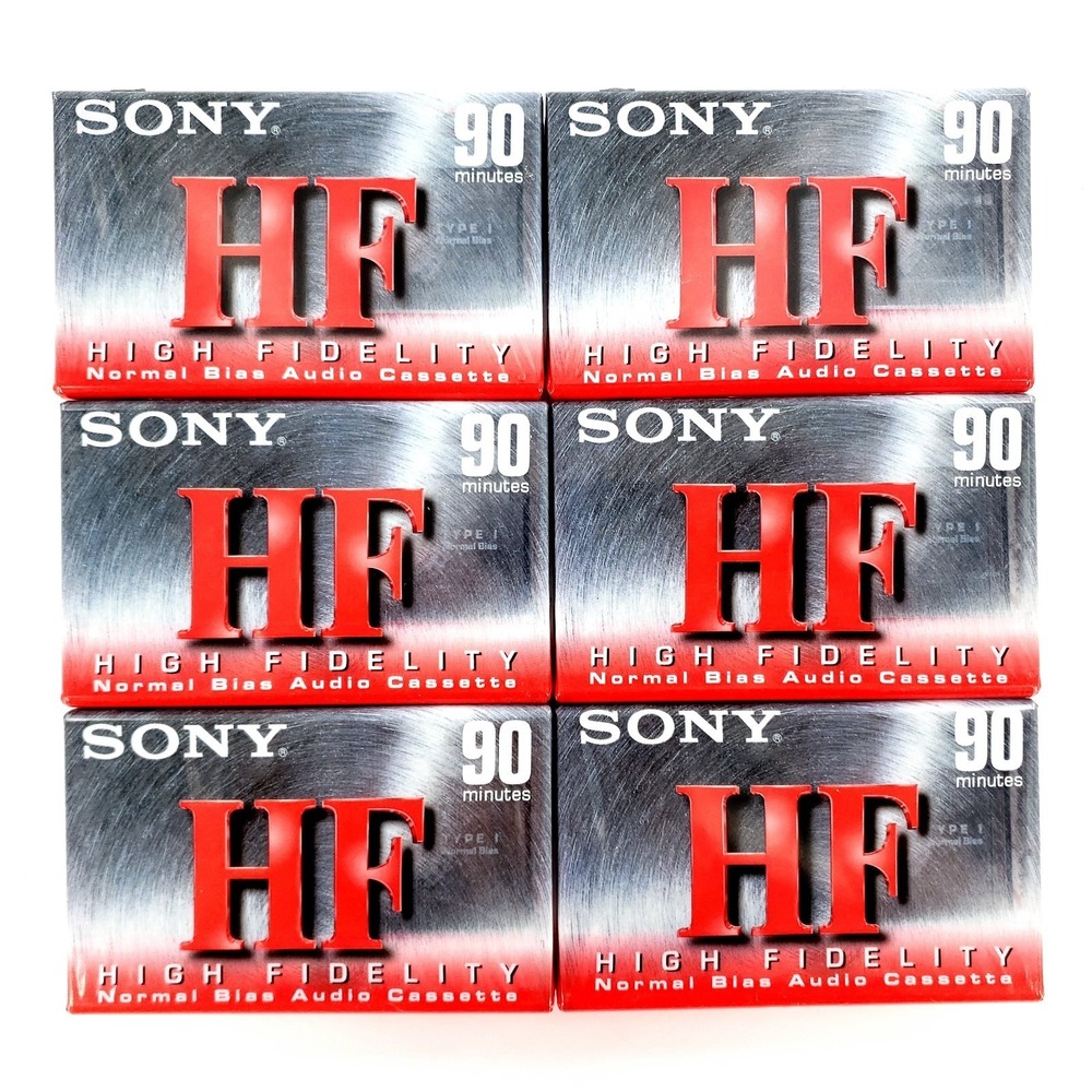 Sony HF 90 High Fidelity Normal Bias Cassette Lot Of 6 Brand New Sealed